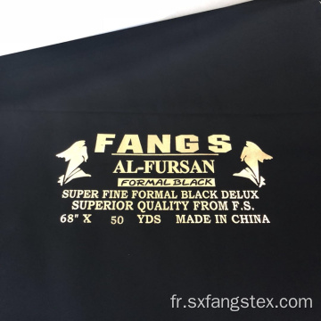 Polyester Fursan Satin Tissu Abaya Arabe Noir Formel